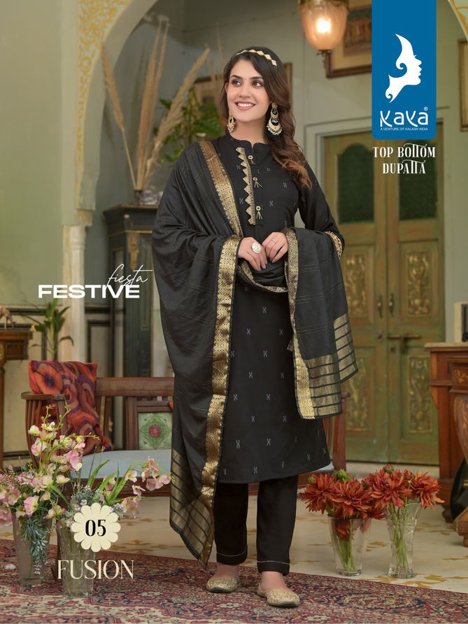 Kaya Fusion Rayon Designer Readymade Suits Catalog